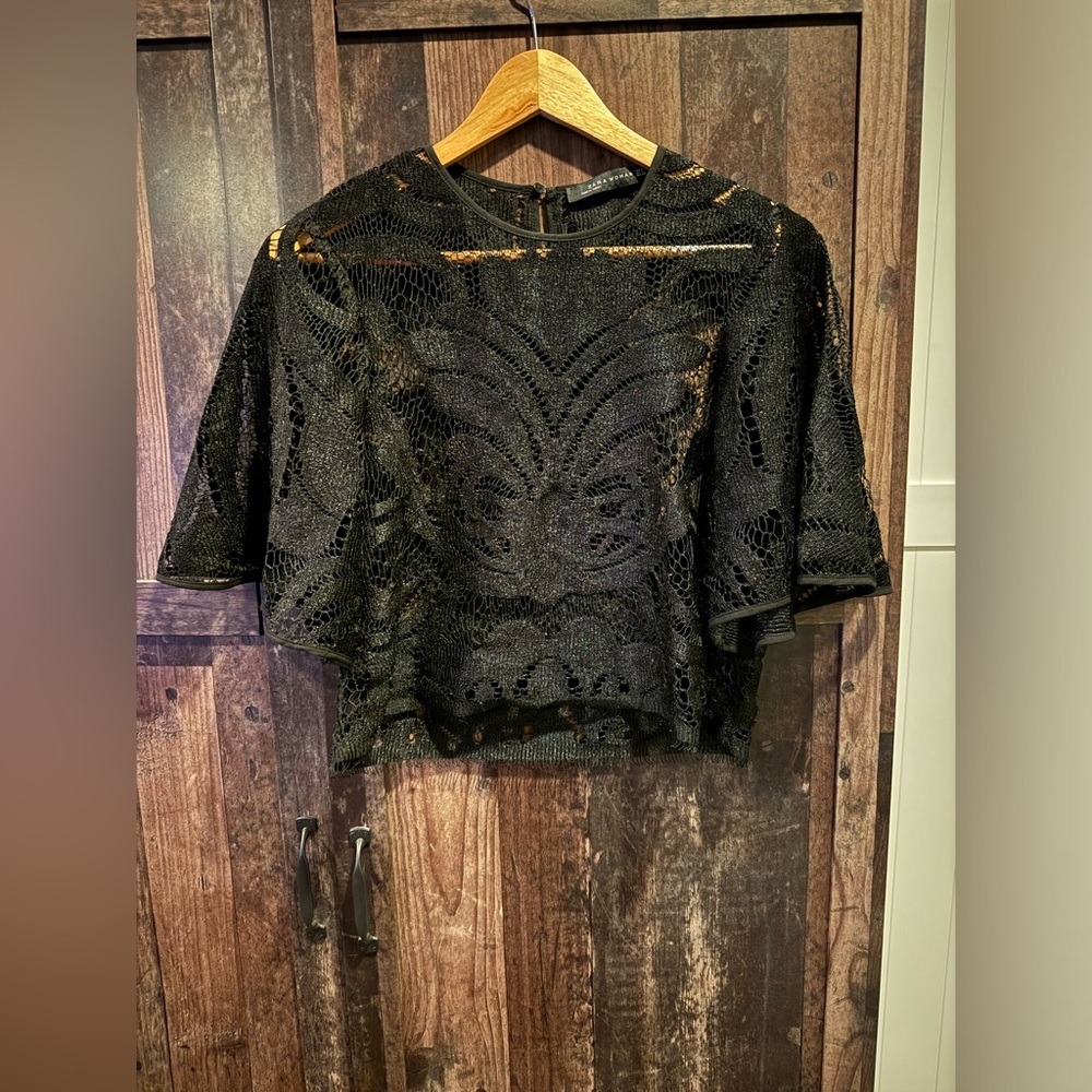 Zara Black Lace Top